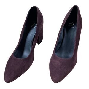 Aquatalia Pasha Purple Suede Block Heel Women's Size 7M New Without Box